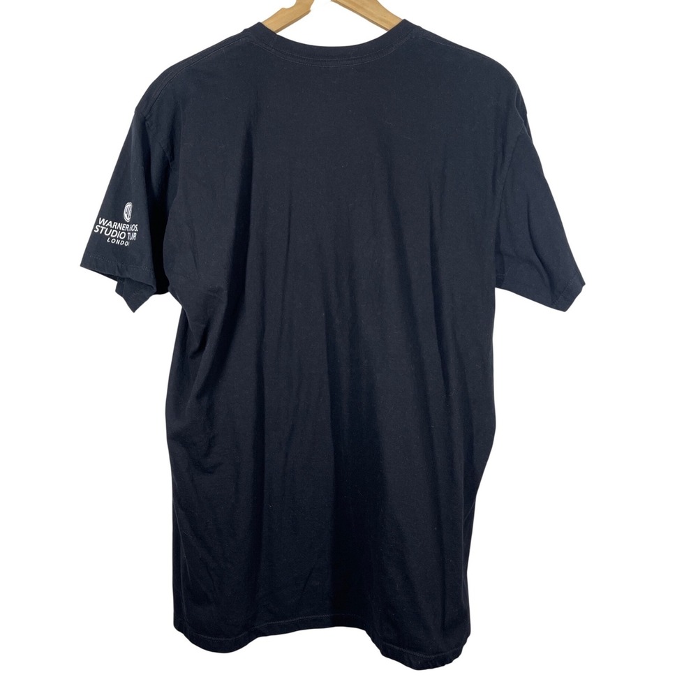 Warner Bros Studio Tour London Harry Potter Black Gold Foil Graphic T-Shirt XL - Picture 3 of 7